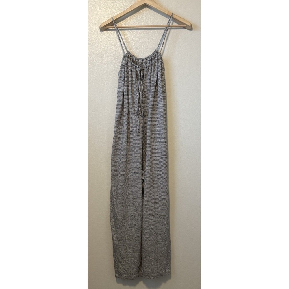 Hatch Morgana Linen Jumpsuit Size 0 XS Microstripe Beach Boho Travel Summer - Picture 2 of 9